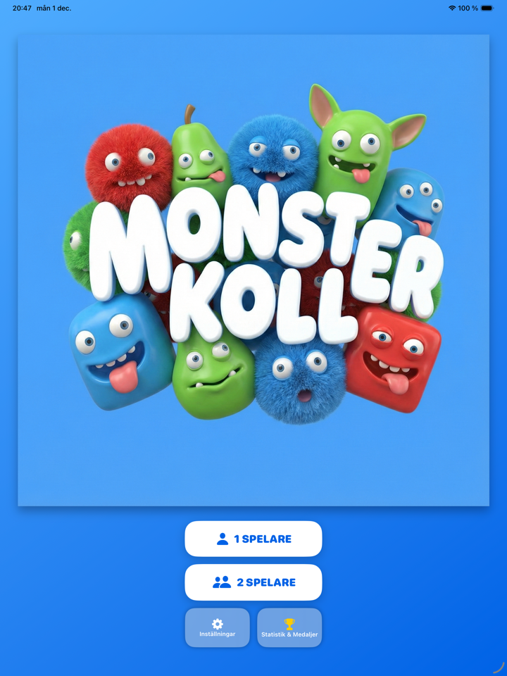 Monsterkoll spelmeny