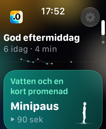DotZero på Apple Watch föreslår en paus för stunden